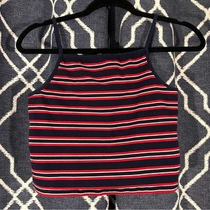 Navy Blue Cropped Tank Top